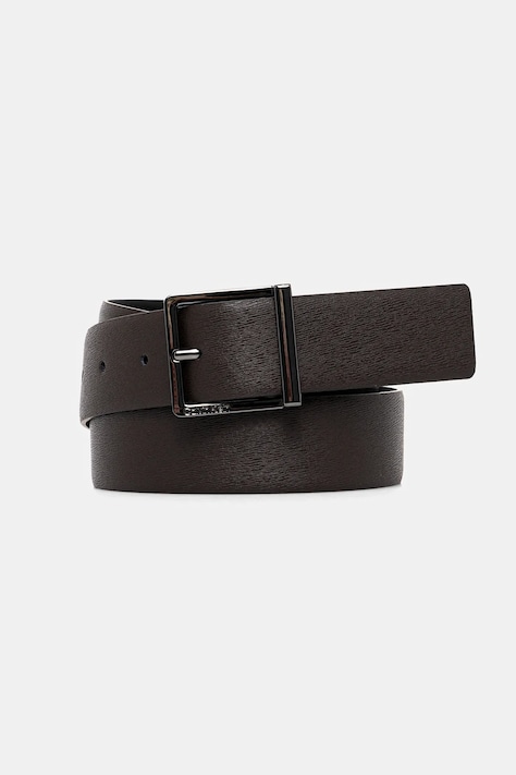 Kožený opasok Calvin Klein pánsky, hnedá farba, K50K512837