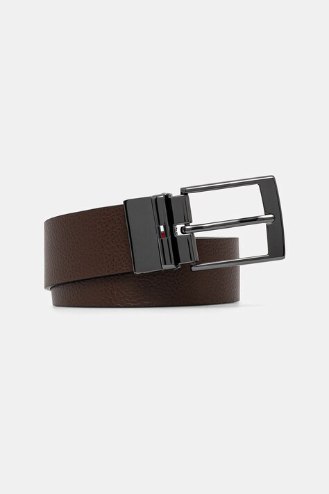 Tommy Hilfiger curea de piele cu doua fete barbati, culoarea negru, AM0AM13173