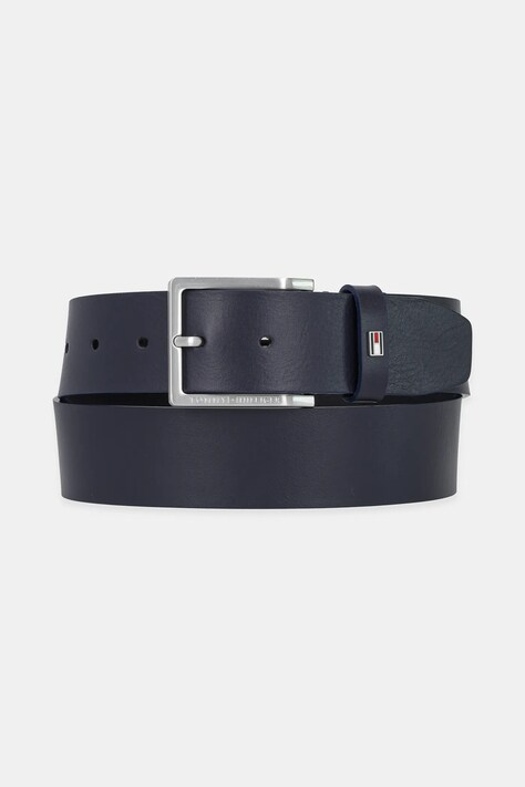 Kožený pásek Tommy Hilfiger pánský, tmavomodrá barva, AM0AM13175