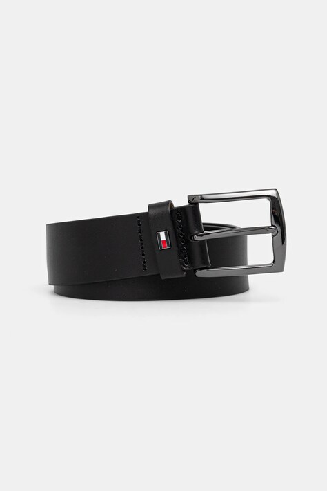 Кожаный ремень Tommy Hilfiger мужской цвет чёрный AM0AM13536