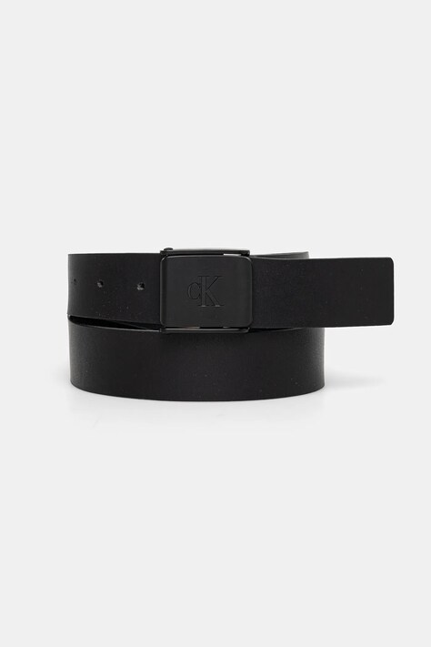 Calvin Klein Jeans curea de piele barbati, culoarea negru, LV04G7000G