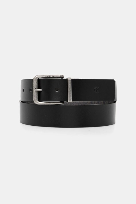 Calvin Klein Jeans curea cu doua fete barbati, culoarea negru, LV04G7029G