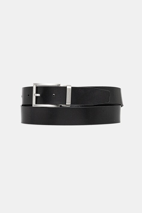 Guess curea de piele cu doua fete BUCAREST barbati, culoarea negru, BMBRSE P5135