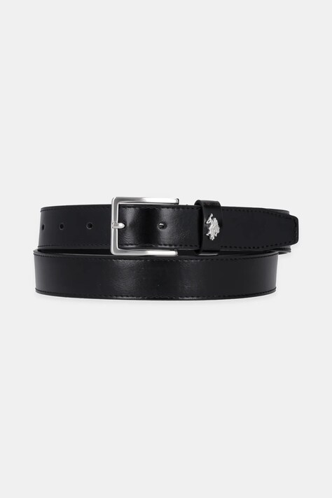 U.S. Polo Assn. curea de piele Dallas barbati, culoarea negru, WEUDX2638MAJ