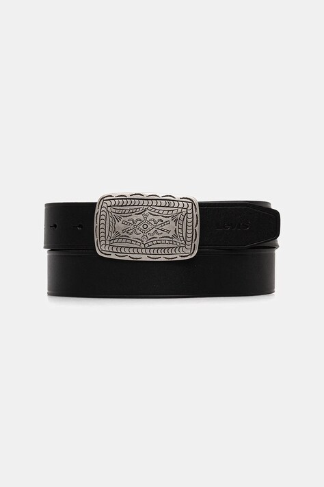 Levi's curea de piele culoarea negru, 002G1-0000
