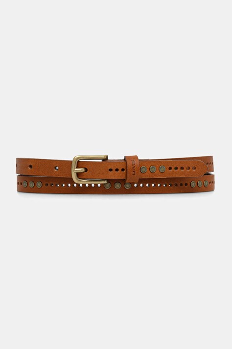 Kožený pásek Levi's hnědá barva, 002G6-0001