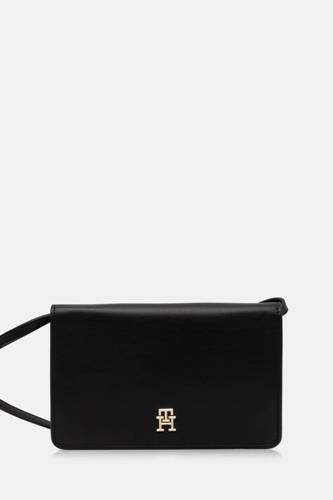 Peňaženka Tommy Hilfiger dámska, čierna farba, AW0AW16923