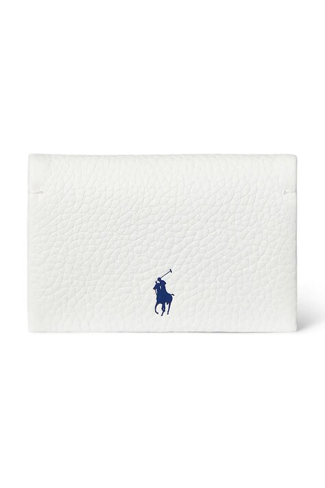 Polo Ralph Lauren portofel de piele femei, culoarea alb, 427949873