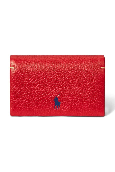 Kožená peňaženka Polo Ralph Lauren dámska, červená farba, 427949873