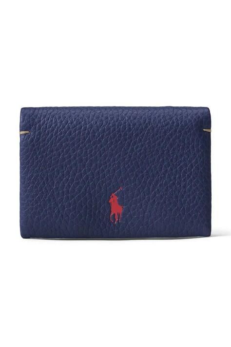 Polo Ralph Lauren portofel de piele femei, culoarea albastru marin, 427949873
