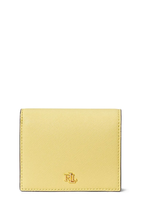 Lauren Ralph Lauren portfel damski skórzany żółty 432962112