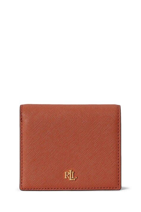 Lauren Ralph Lauren portfel damski skórzany pomarańczowy 432962112