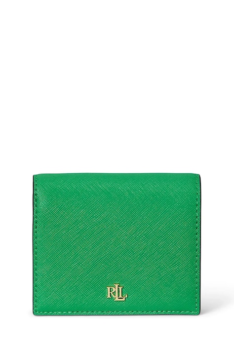 Lauren Ralph Lauren portfel skórzany damski kolor zielony 432962112