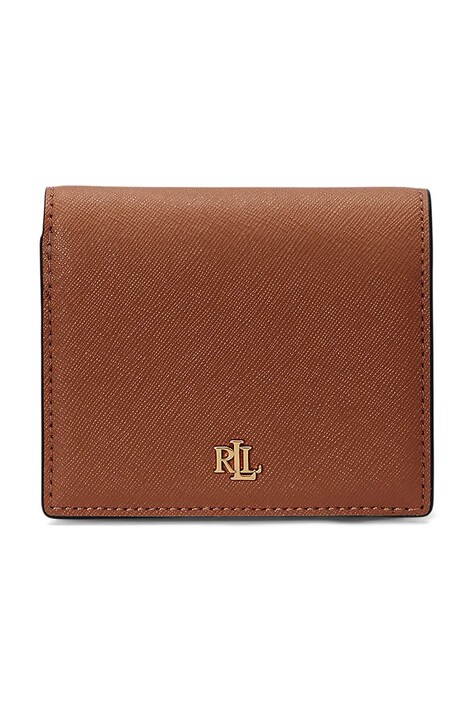 Lauren Ralph Lauren portfel skórzany damski kolor brązowy 432962112