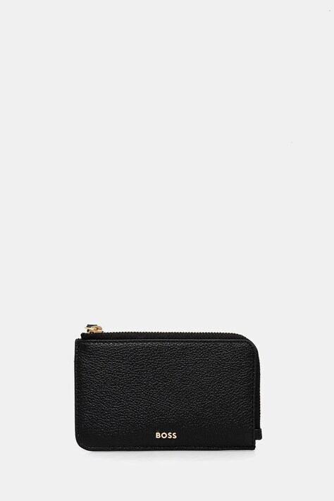 BOSS portofel de piele femei, culoarea negru, 50536384