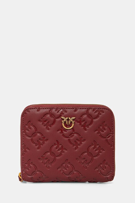 Pinko portofel de piele femei, culoarea bordo, 100249 A1YB