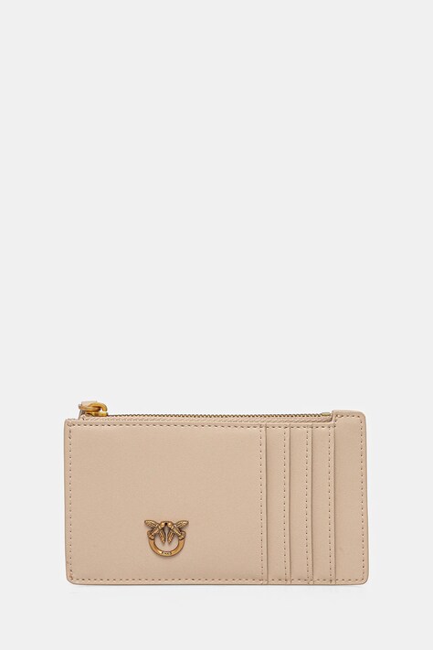Pinko portofel de piele femei, culoarea bej, 100251 A1YB