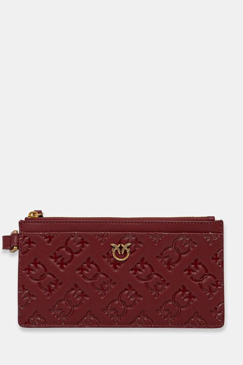 Pinko portofel de piele femei, culoarea bordo, 103611 A1YB