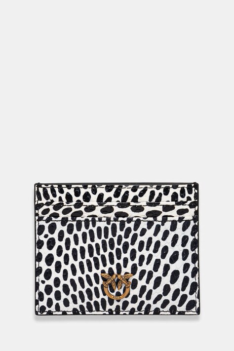 Pinko card-holder din piele femei, culoarea alb, 103762 A27T