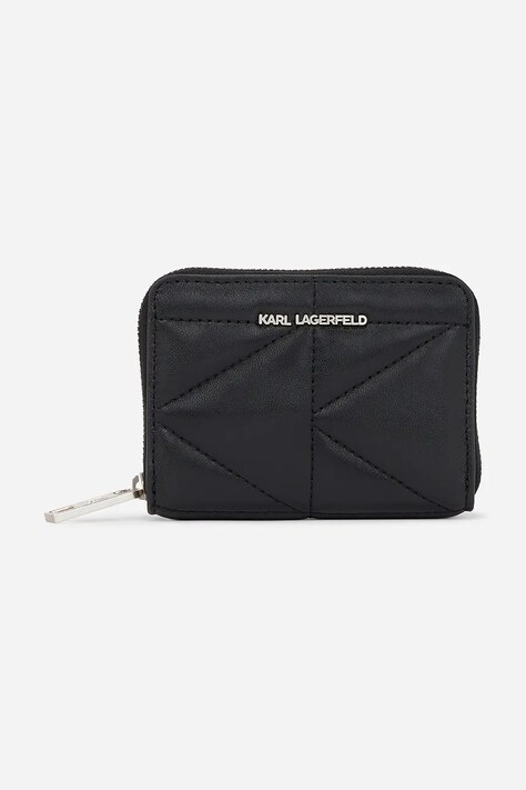 Kožená peněženka Karl Lagerfeld černá barva, A1W32064