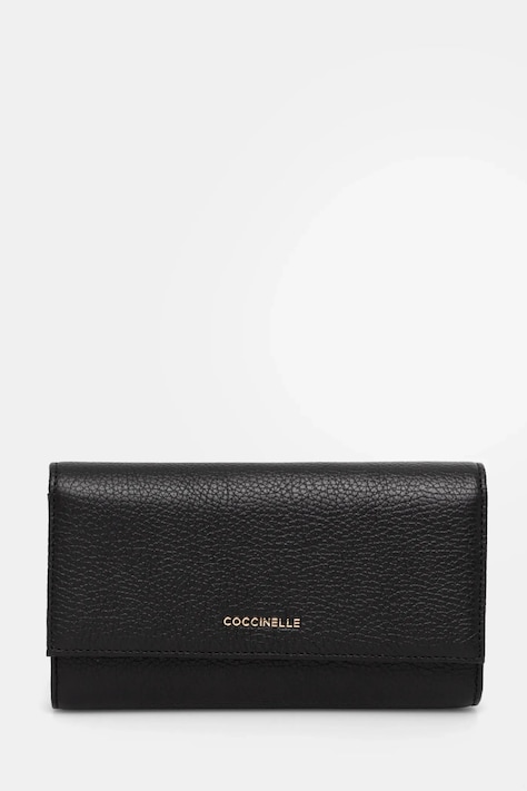 Kožená peňaženka Coccinelle dámska, čierna farba, E2 MW5 11 85 01