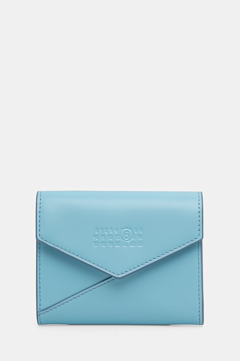 MM6 Maison Margiela portfel skórzany damski kolor niebieski SA5UI0010.P7183