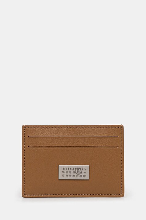 Δερμάτινη θήκη για κάρτες MM6 Maison Margiela χρώμα: καφέ, SA5UI0013.P7258