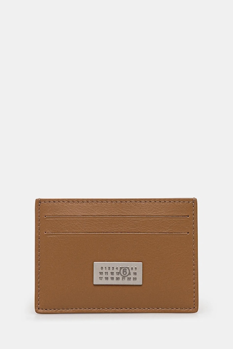 Δερμάτινη θήκη για κάρτες MM6 Maison Margiela χρώμα: καφέ, SA5UI0013.P7258