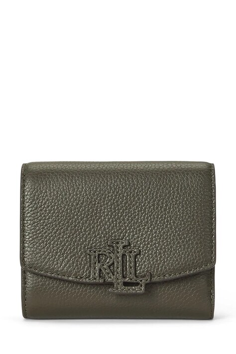 Шкіряний гаманець Lauren Ralph Lauren колір чорний 432966782