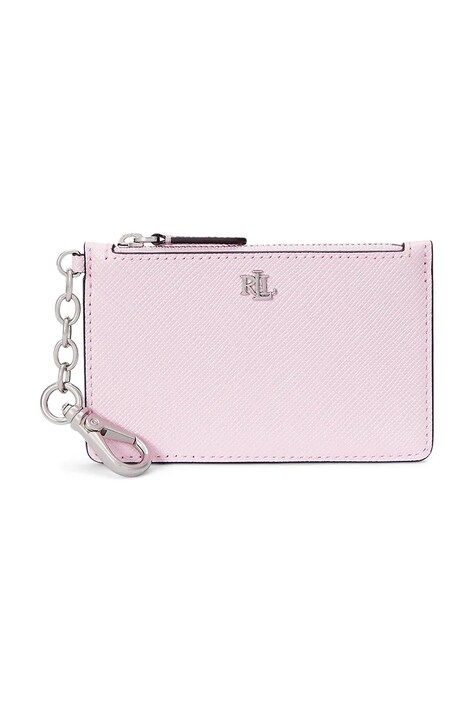 Lauren Ralph Lauren portofel de piele culoarea roz, 432966789