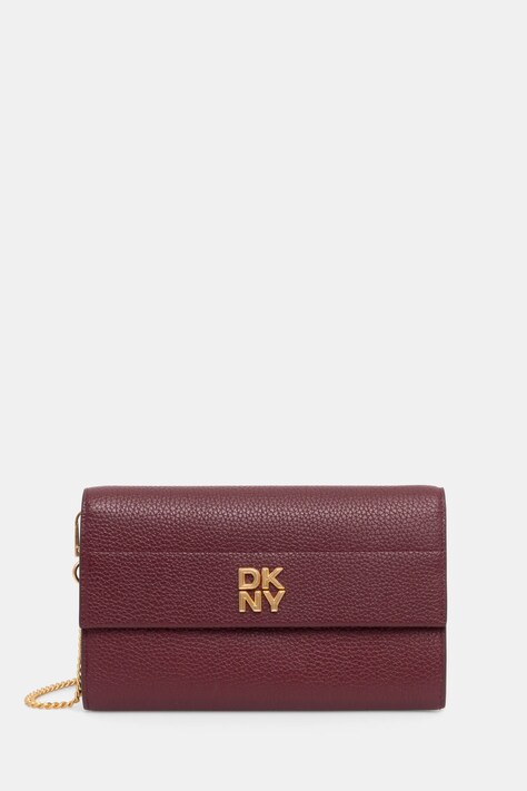 Kožená peněženka Dkny vínová barva, R445AI72