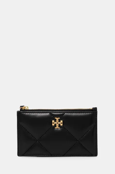 Tory Burch etui na karty skórzane Kira Diamond Quilt kolor czarny 158629-001