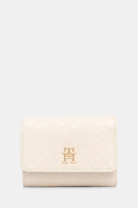 Πορτοφόλι Tommy Hilfiger χρώμα: μπεζ, AW0AW17257