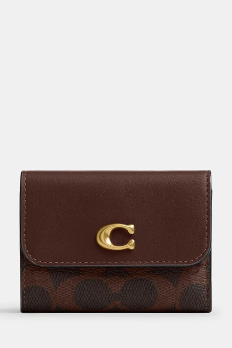 Coach portfel damski kolor brązowy CAN48