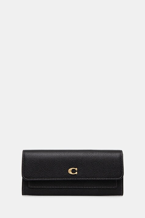 Coach portofel de piele femei, culoarea negru, CAO17