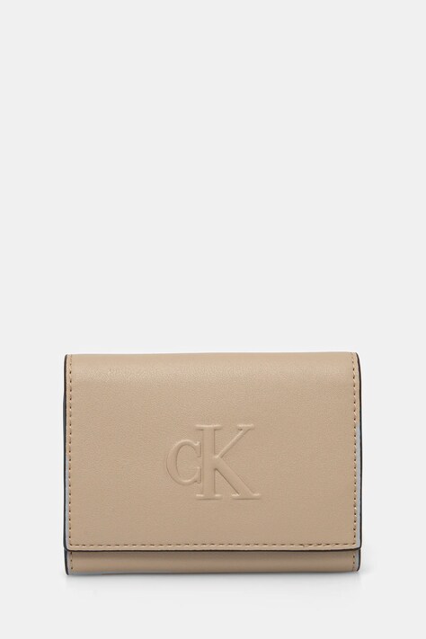 Peňaženka Calvin Klein Jeans dámska, béžová farba, LV04K1078G