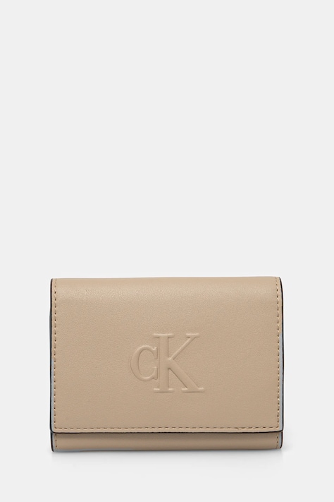 Peňaženka Calvin Klein Jeans dámska, béžová farba, LV04K1078G
