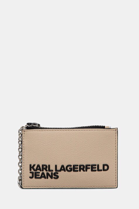 Karl Lagerfeld Jeans portfel damski kolor beżowy A2W32048