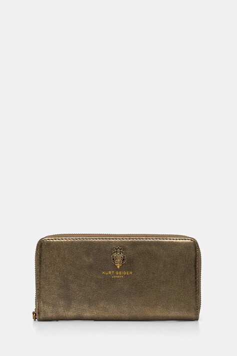 Kurt Geiger London portofel de piele femei, culoarea auriu, 4357460109