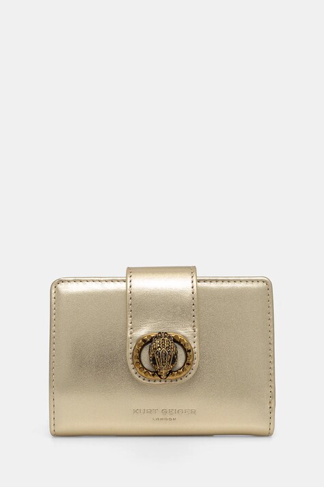 Kožená peněženka Kurt Geiger London CHELSEA zlatá barva, 3596414109