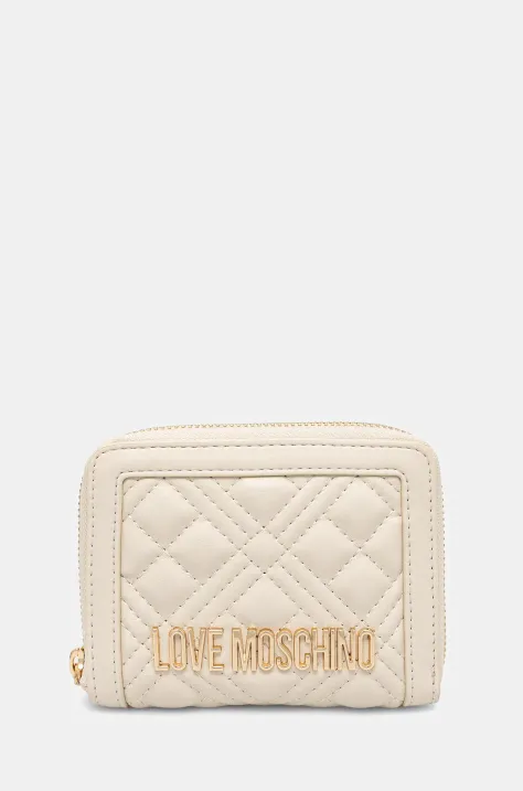 Πορτοφόλι Love Moschino χρώμα: μπεζ, JC5710PP0MLA0110