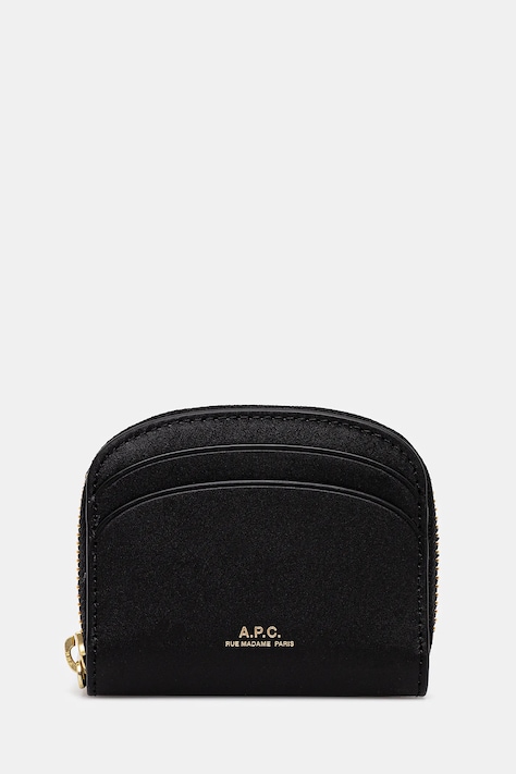 Шкіряний гаманець A.P.C. Compact Demi-Lune Mini жіночий колір чорний PXAWV.F63437
