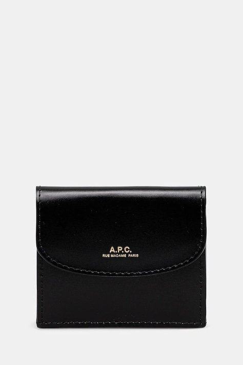 A.P.C. leather wallet Trifold Geneve women’s black color PXBMW.F63483