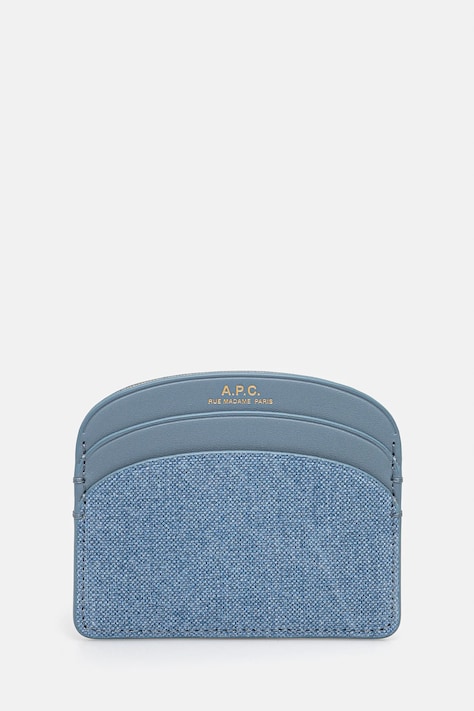 Pouzdro na karty A.P.C. Porte-Cartes Demi-Lune modrá barva, COHHT.F63270