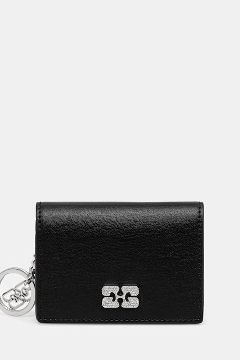 Гаманець GANNI Flap Card Holder Strass колір чорний A6395