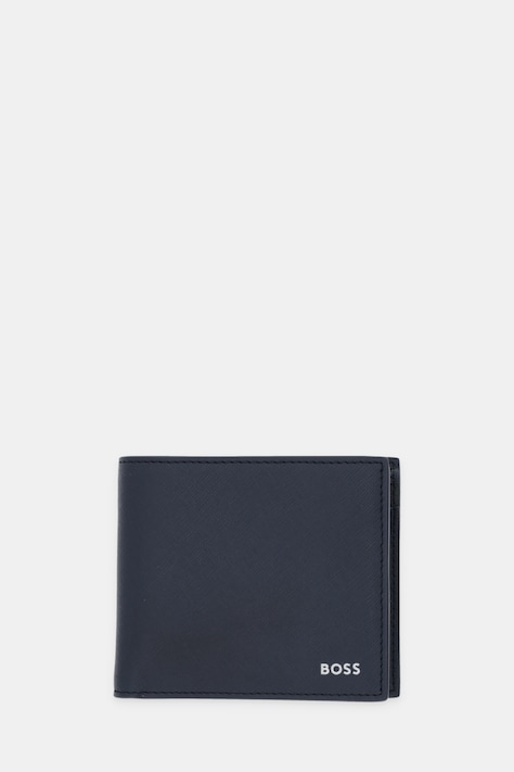 Kožená peněženka BOSS pánská, tmavomodrá barva, 50536710