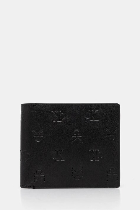 Calvin Klein Jeans portofel de piele bărbați, culoarea negru, K50K513151