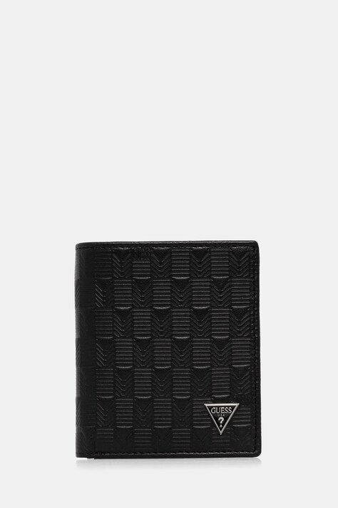 Guess portofel de piele MADRID barbati, culoarea negru, SMMADL LEA22
