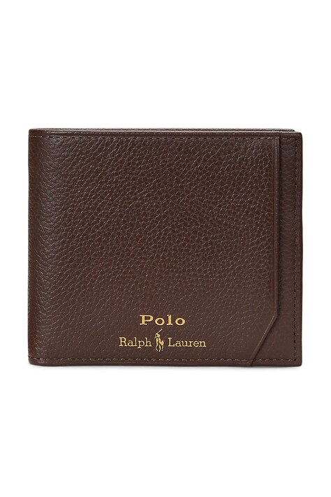Кожаный кошелек Polo Ralph Lauren мужской цвет коричневый 405963224