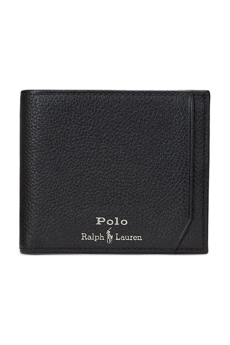 Kožená peněženka Polo Ralph Lauren černá barva, 405963224